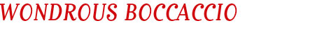 Wondrous Boccaccio title